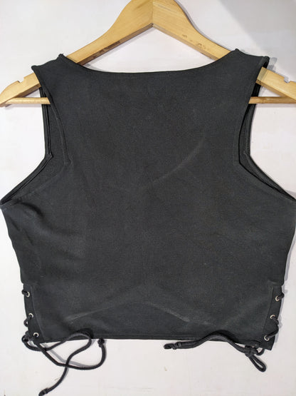 Bershka Black Top With Tie-up Detailing