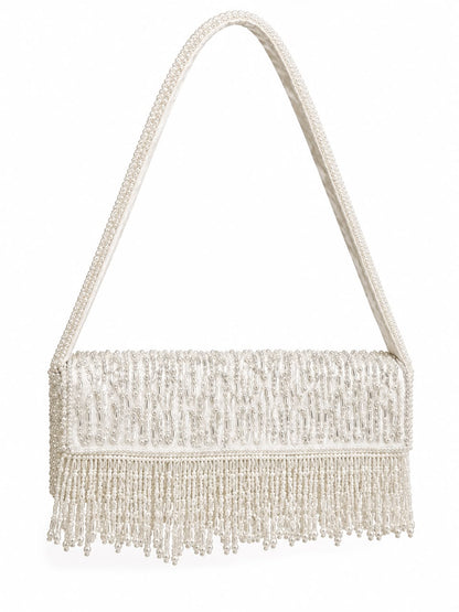 Anthropologie Fringe Beaded Bag