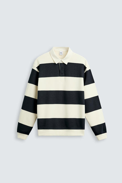 Zara Striped Polo Sweatshirt