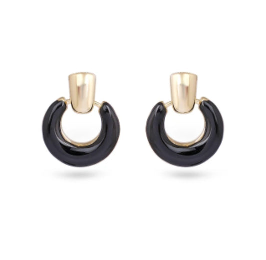 Black/Gold Drop Earrings