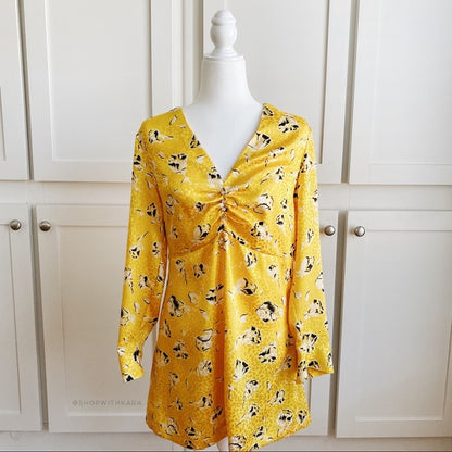 Zara Yellow Printed Dress