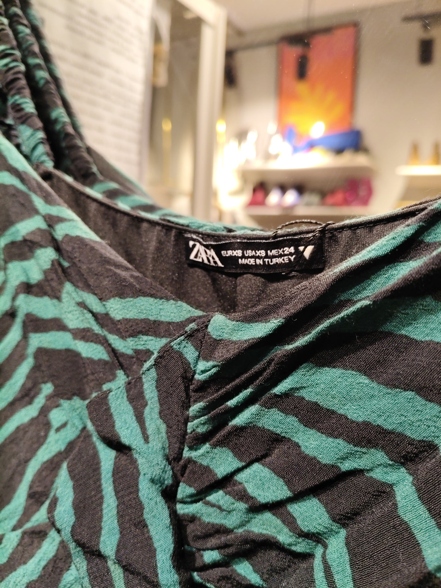 Zara Green Zebra Print Dress