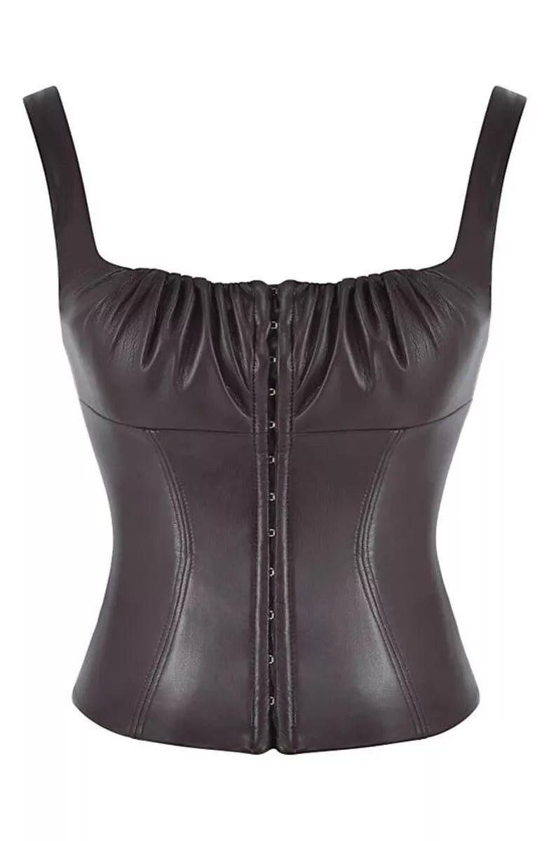 House Of CB Brown Leather Corset