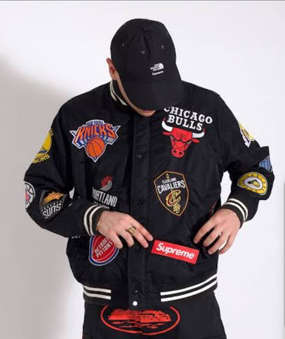 Nike Supreme Black Varsity Jacket