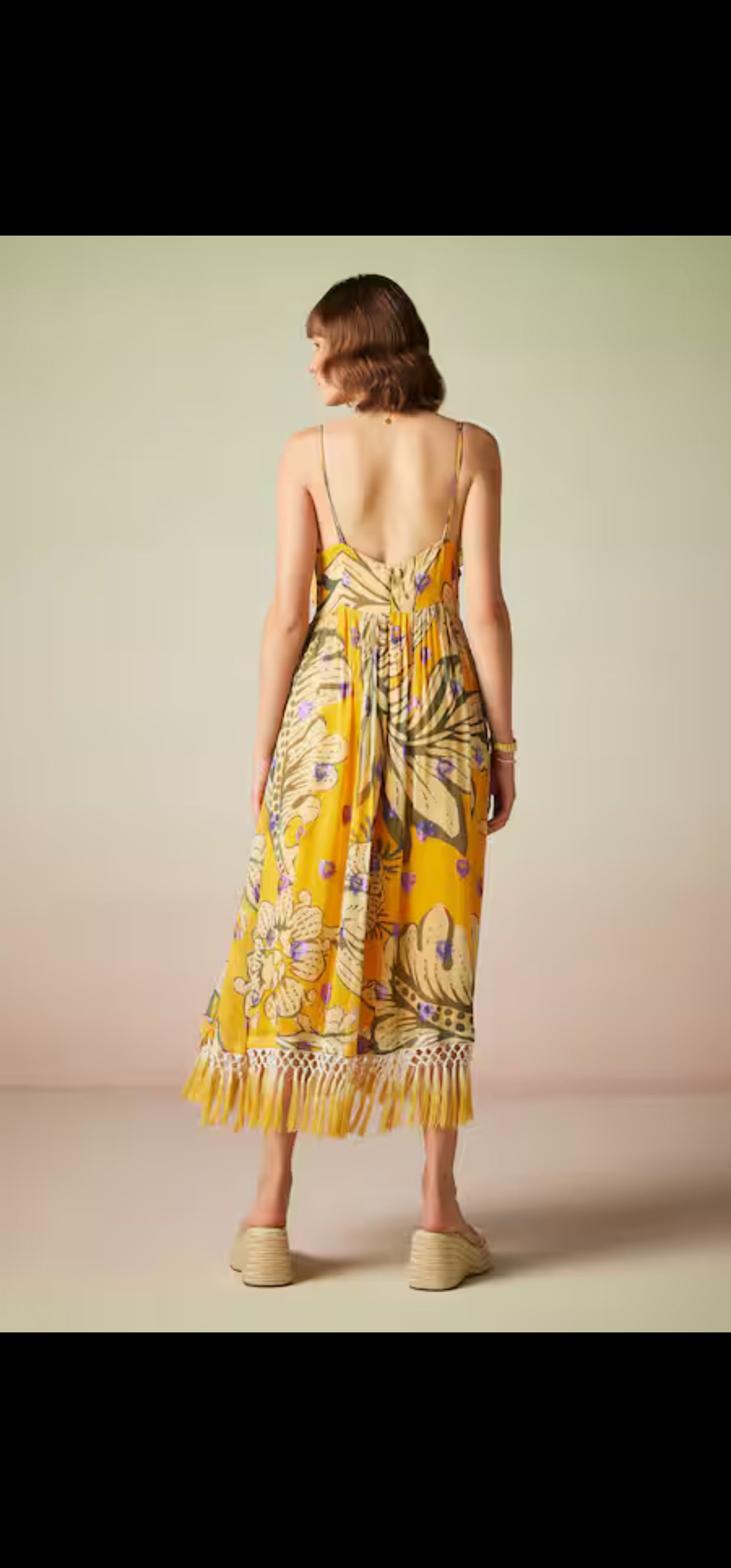 Verb Multi Colored Viscose Lurex Geogette  Printed Dress