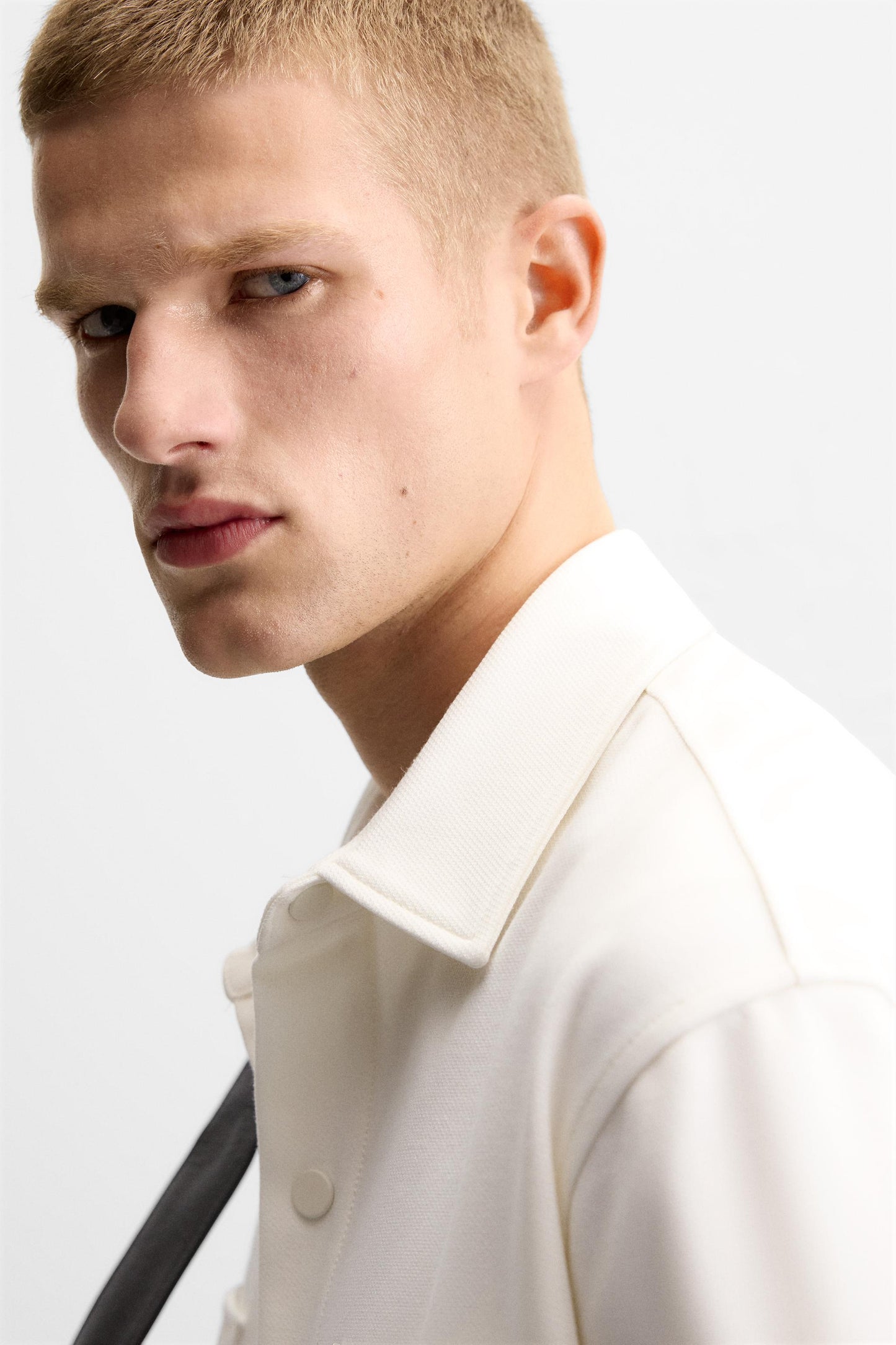 Zara Textured Comfort White Overshirt