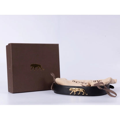 Sabyasachi Royal Bengal Tiger Embellished Black Leather Belt