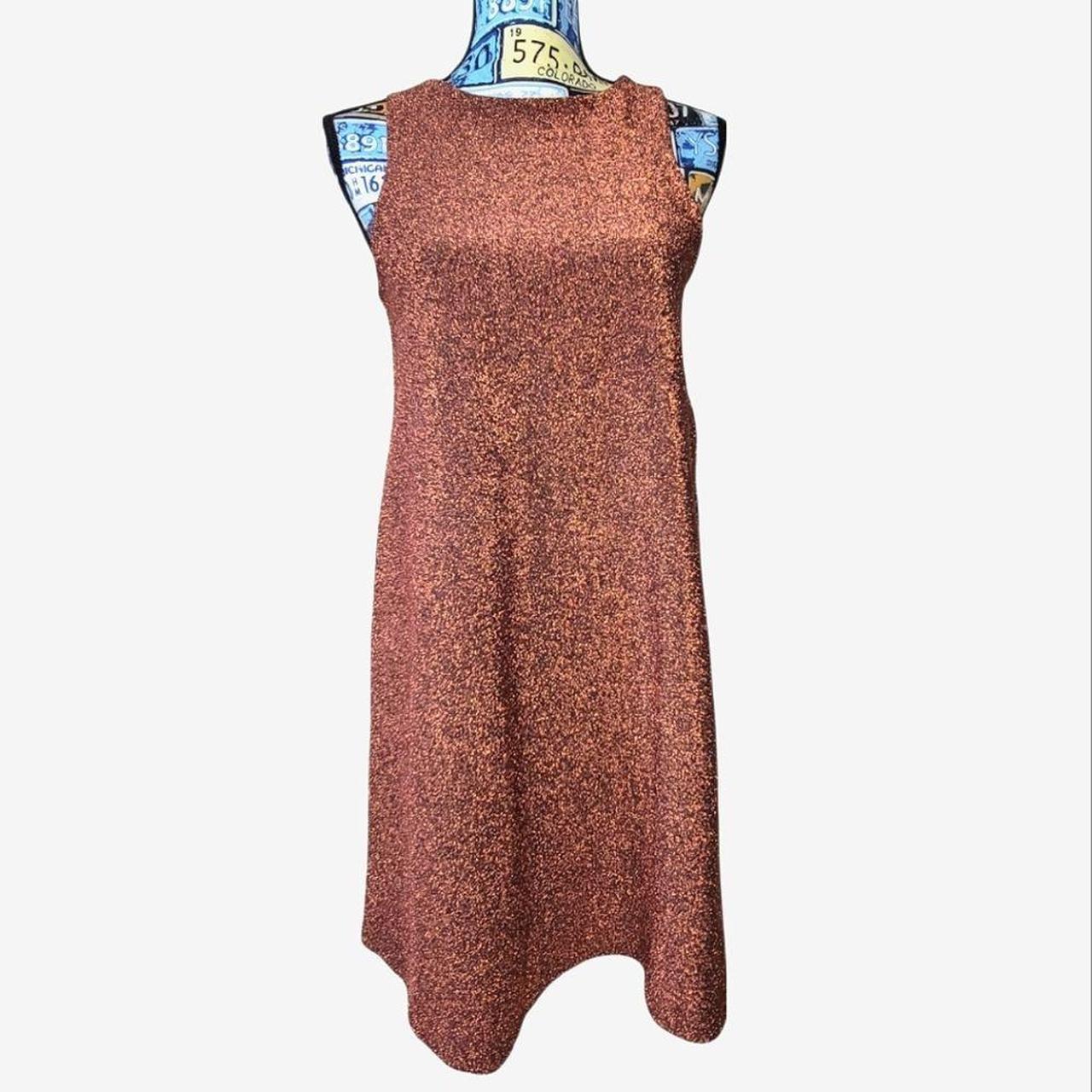 River Island Metallic Sparkle Copper Dress