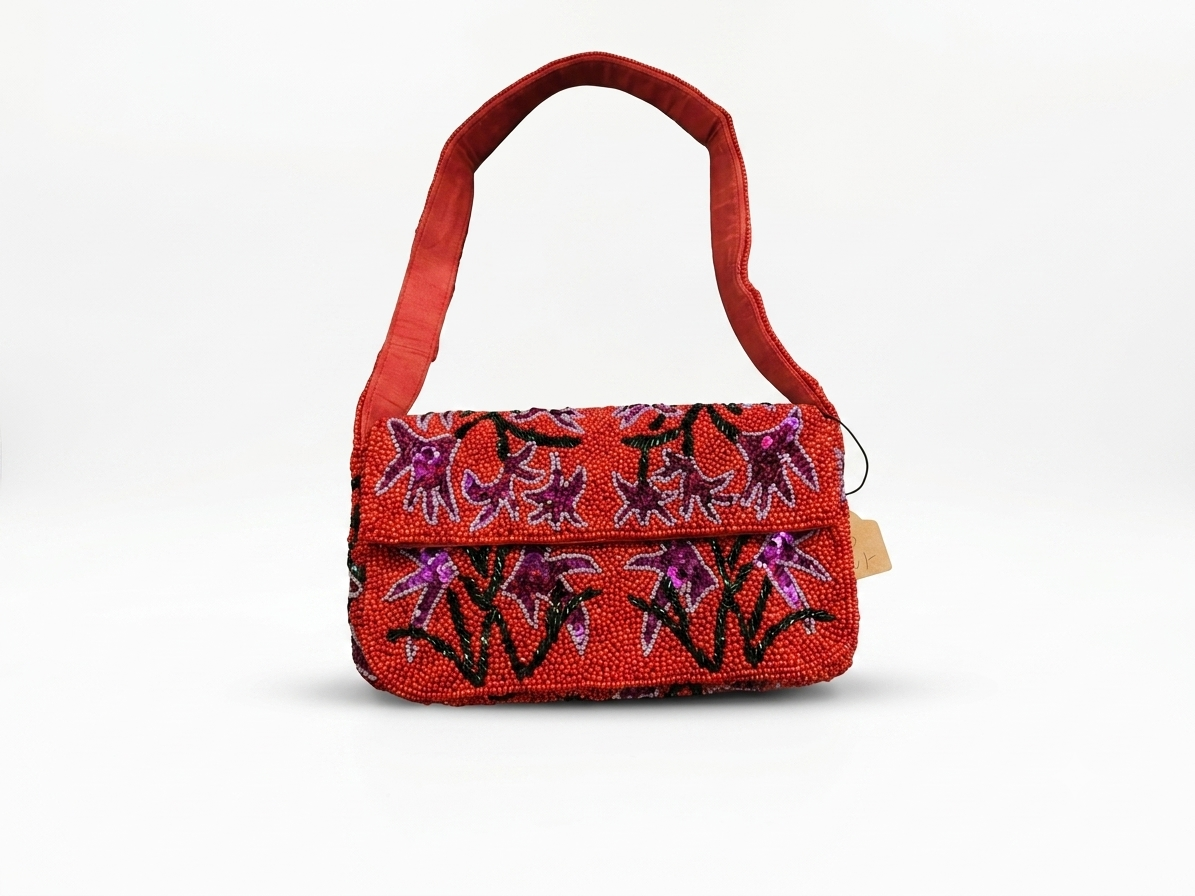 Res Floral Sequins Beaded Bag