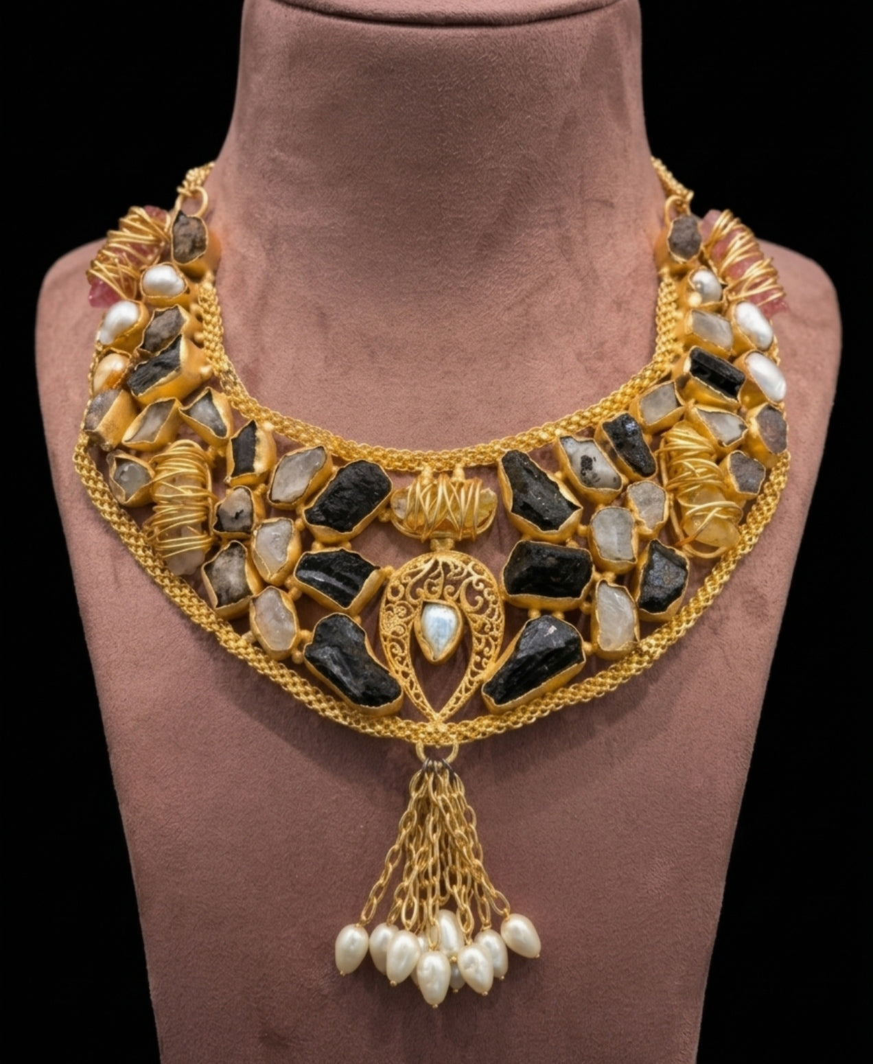 Gold Broad (With Stones)