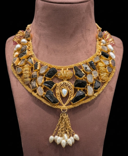 Gold Broad (With Stones)