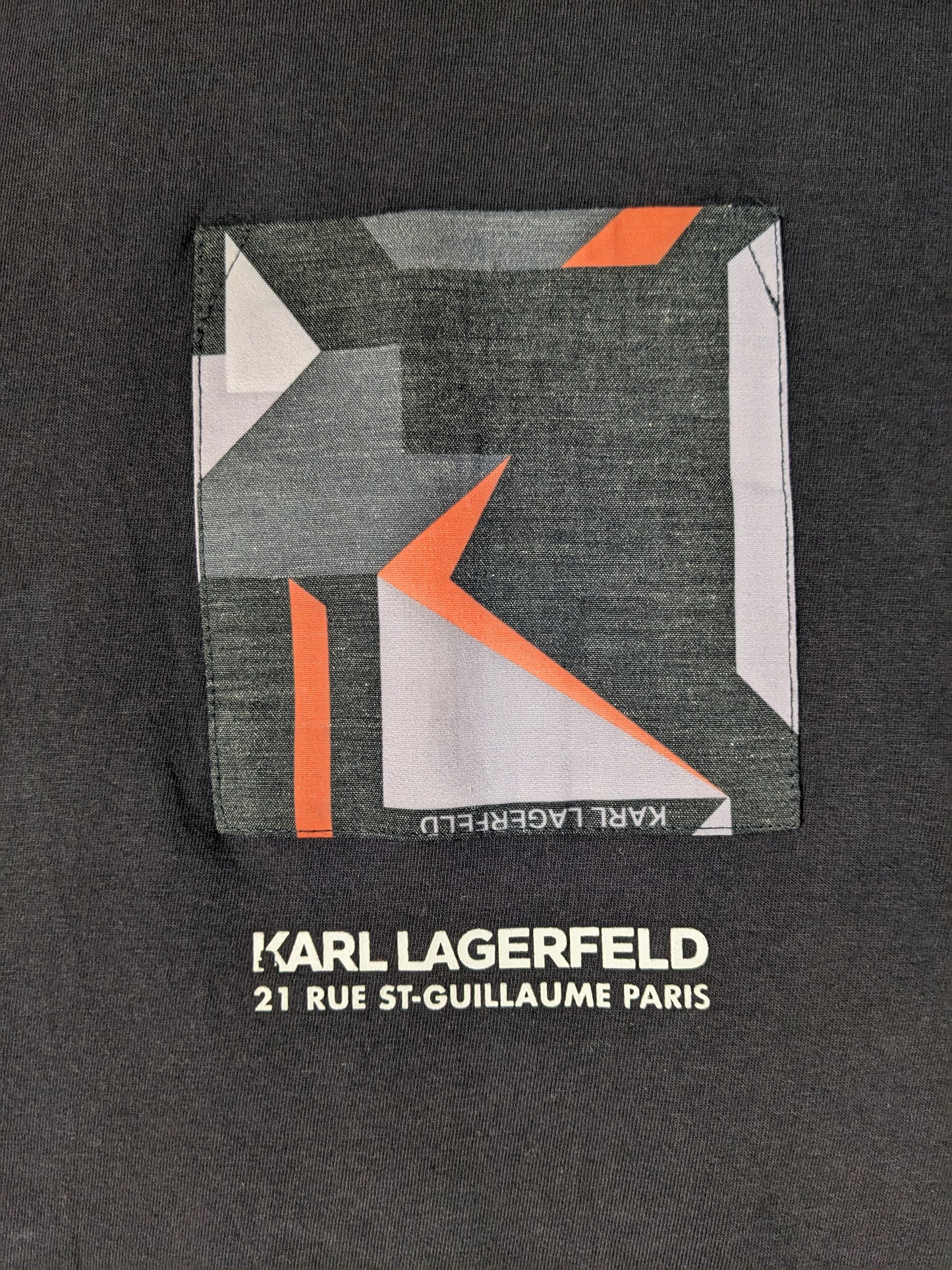 Karl Lagerfeld Grey Tee with Patch Pocket