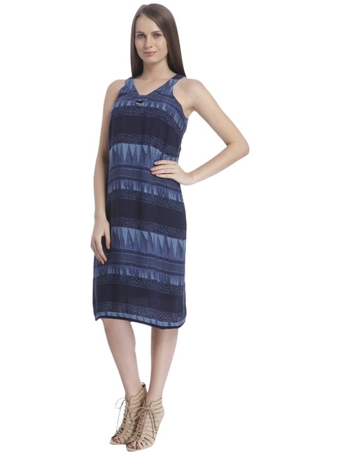 Vero Moda Navy Printed Dress