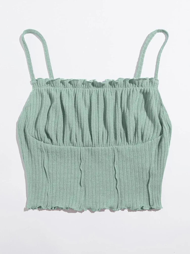 Shein Green Knitted Cami Top