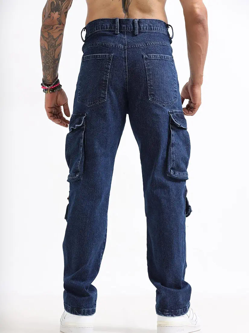 Italian Colony Blue Cargo Jeans