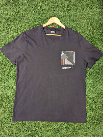 Karl Lagerfeld Grey Tee with Patch Pocket