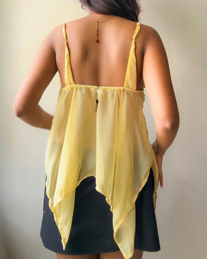 Desi Y2K Sequin Top - Yellow