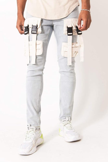 Sixth June Blue Tactical Pocket Jeans
