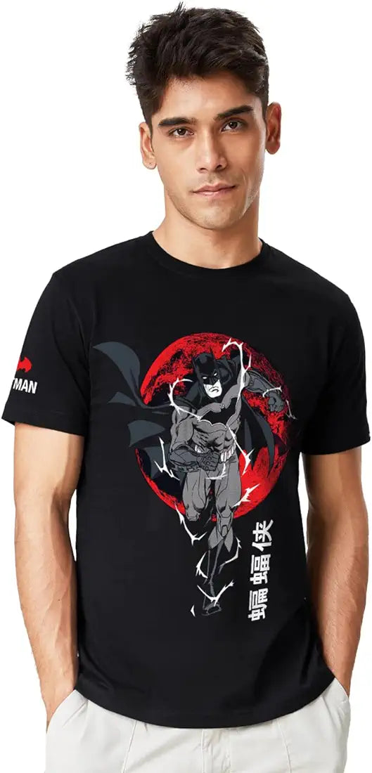 The Souled Store Batman Black Printed Tee