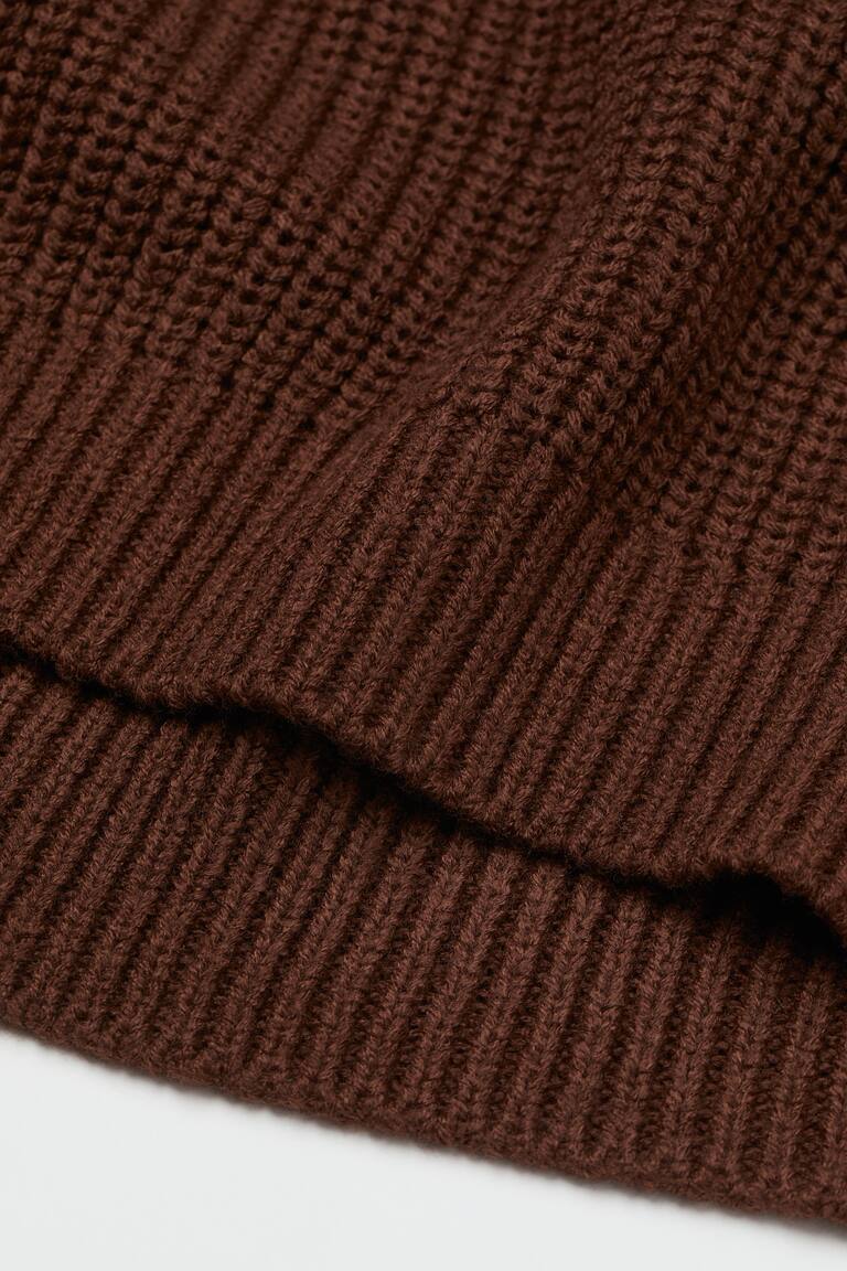 Divided Rib-Knit Sweater Vest Brown