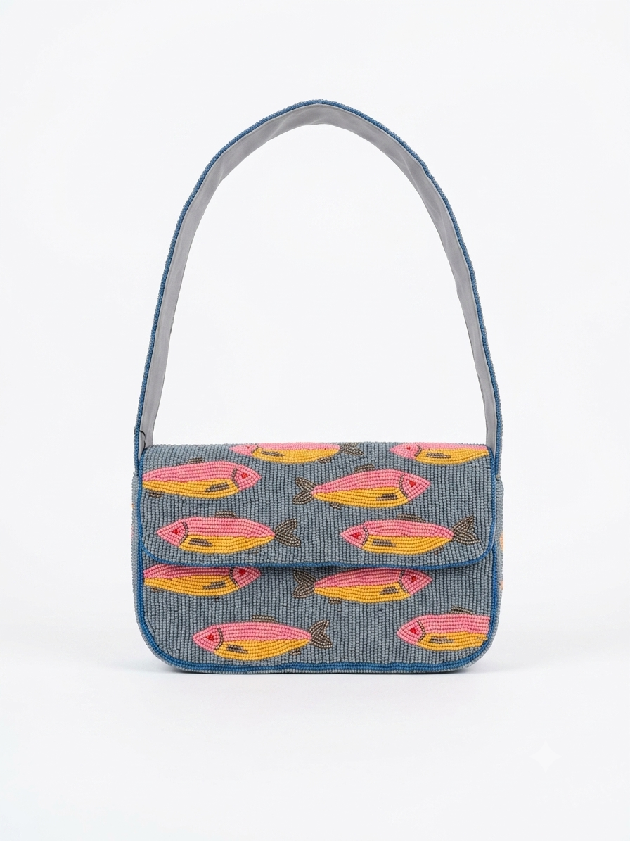 Fish Beaded Bag