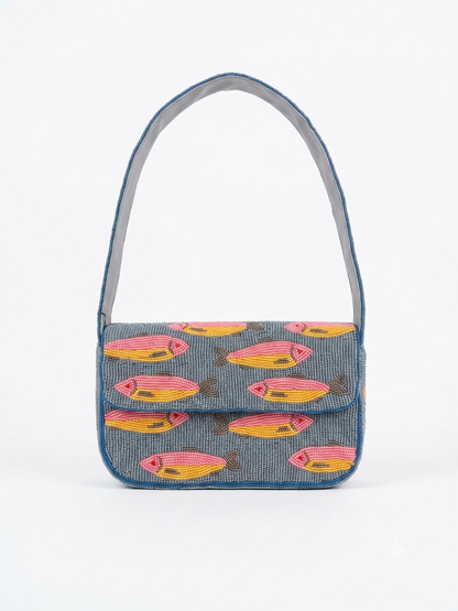 Fish Beaded Bag