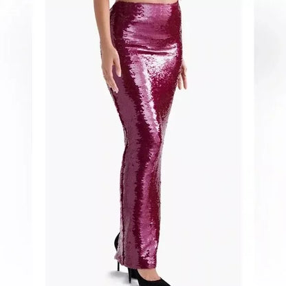 House of CB - Maroon sequin skirt