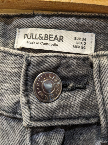 Pull & Bear Grey Straight Fit Jeans