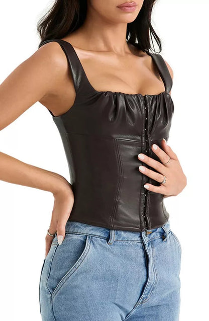 House Of CB Brown Leather Corset