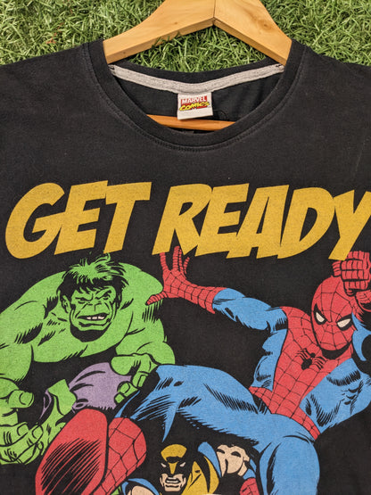 Marvel Comics Get Ready For Action Vintage Tee