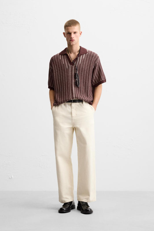 Zara Maroon Polo Tee