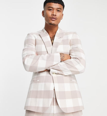 Asks Design Checked Blazer Set