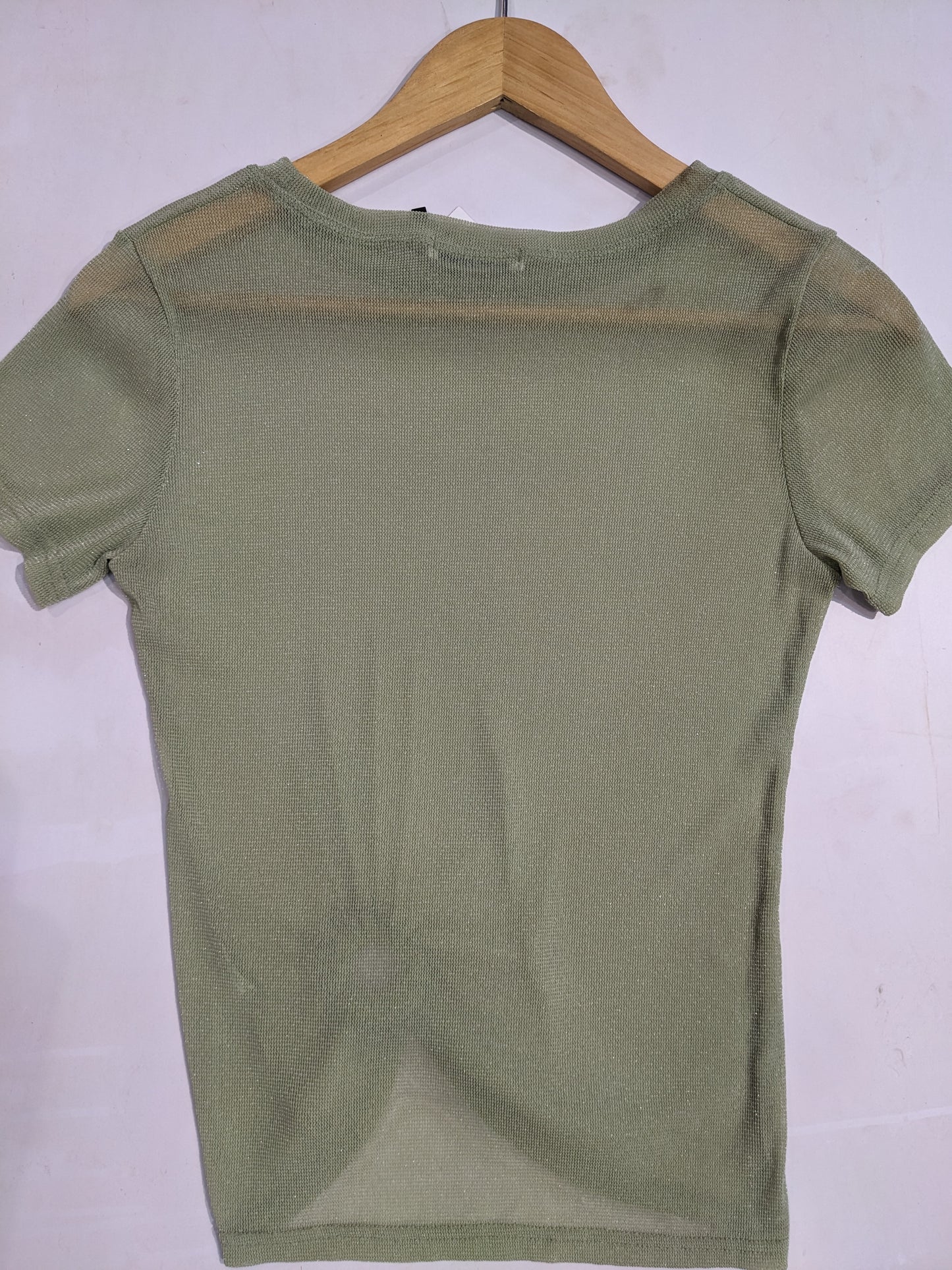 Vincenove Light Green Mesh Top