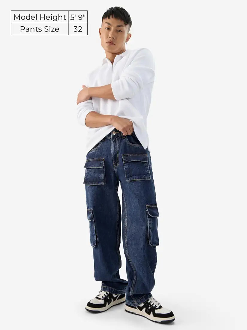 The Souled Store Denim Cargo Jeans