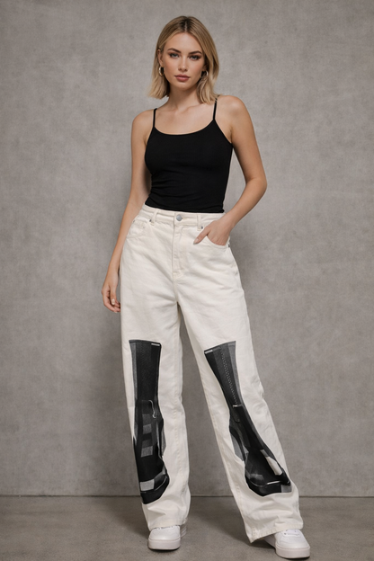 Greyhound White Jeans