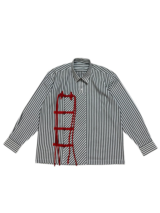 Cheongsam Black & White Cotton Shirt