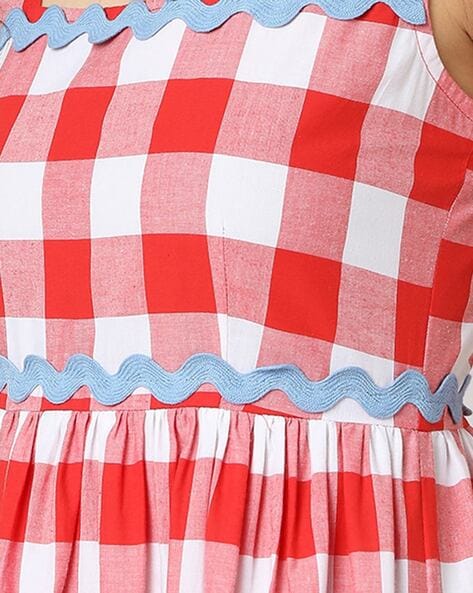 Vero Moda Red Checked Dress