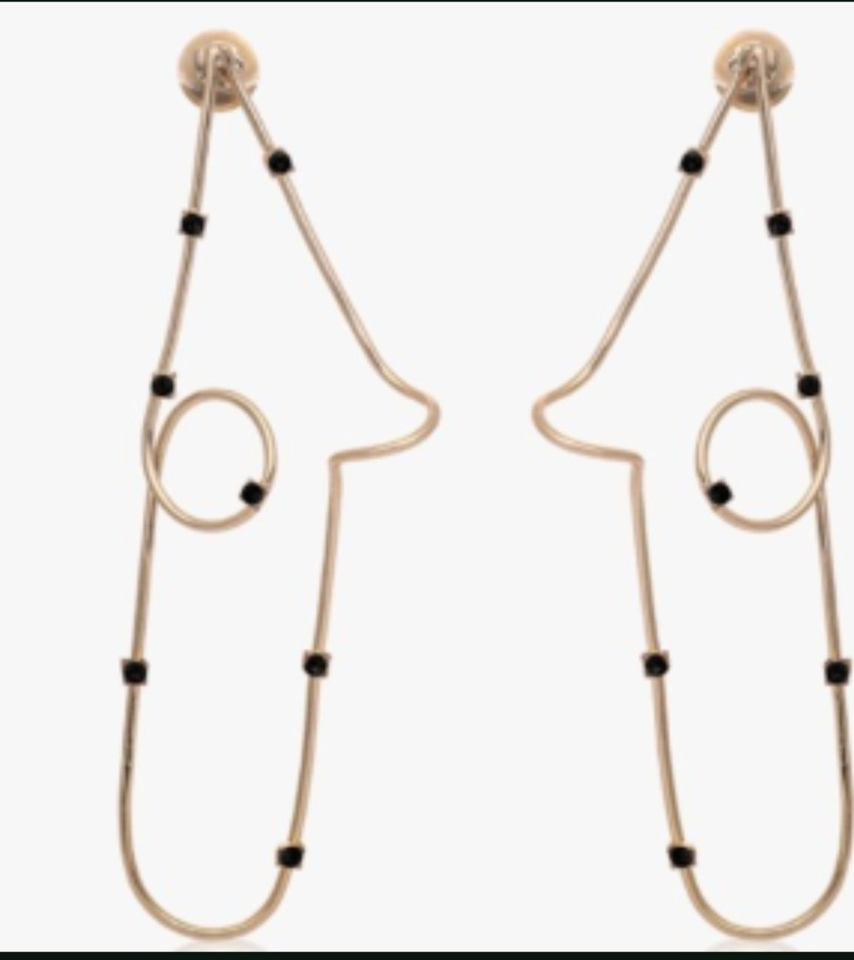 Gold Long (abstract) Earrings