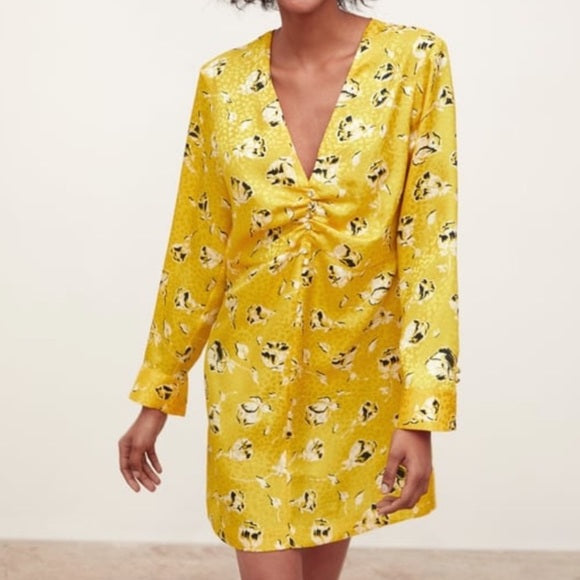 Zara Yellow Printed Dress