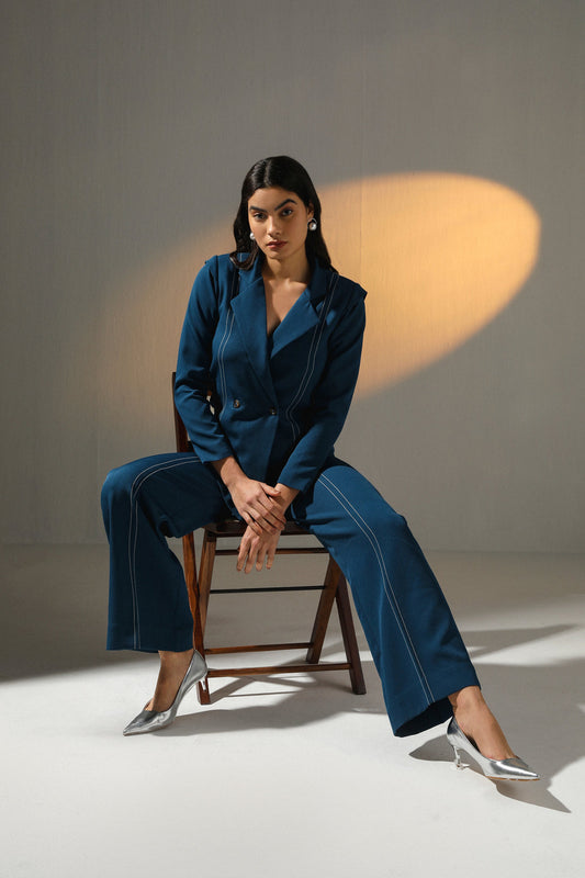 Ameyaa Blue Blazer Co-ord Set