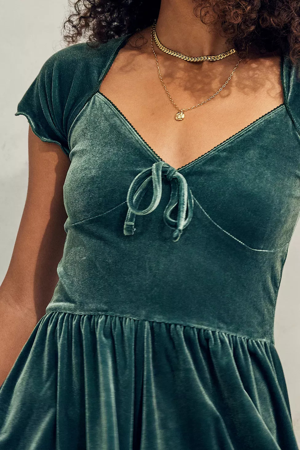 Urban Outfitters Green Velvet Dress