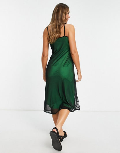 Topshop Green & Black Dress