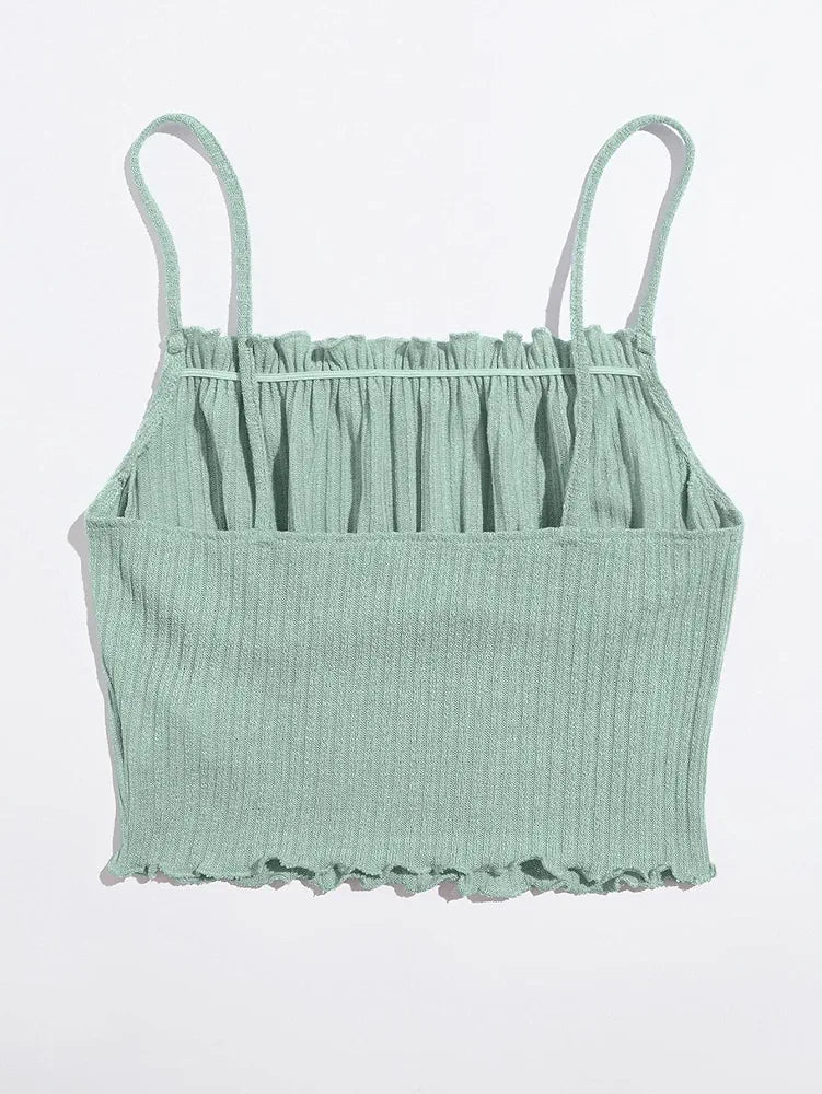 Shein Green Knitted Cami Top