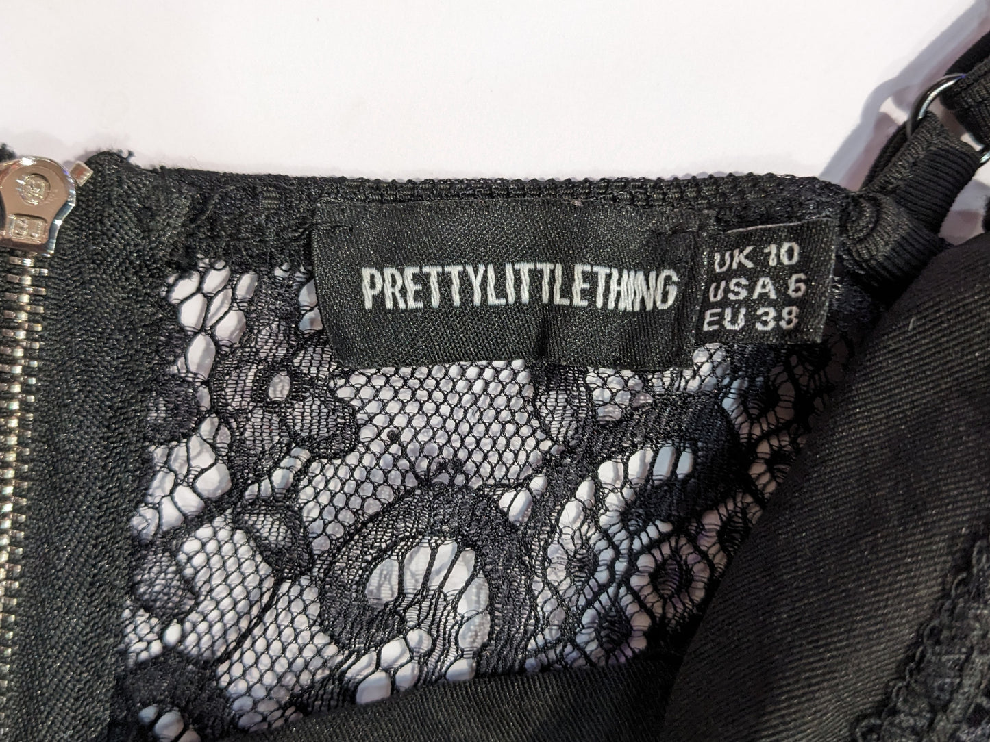 Prettylittlething Black Lace Trim Strappy Bralet Top