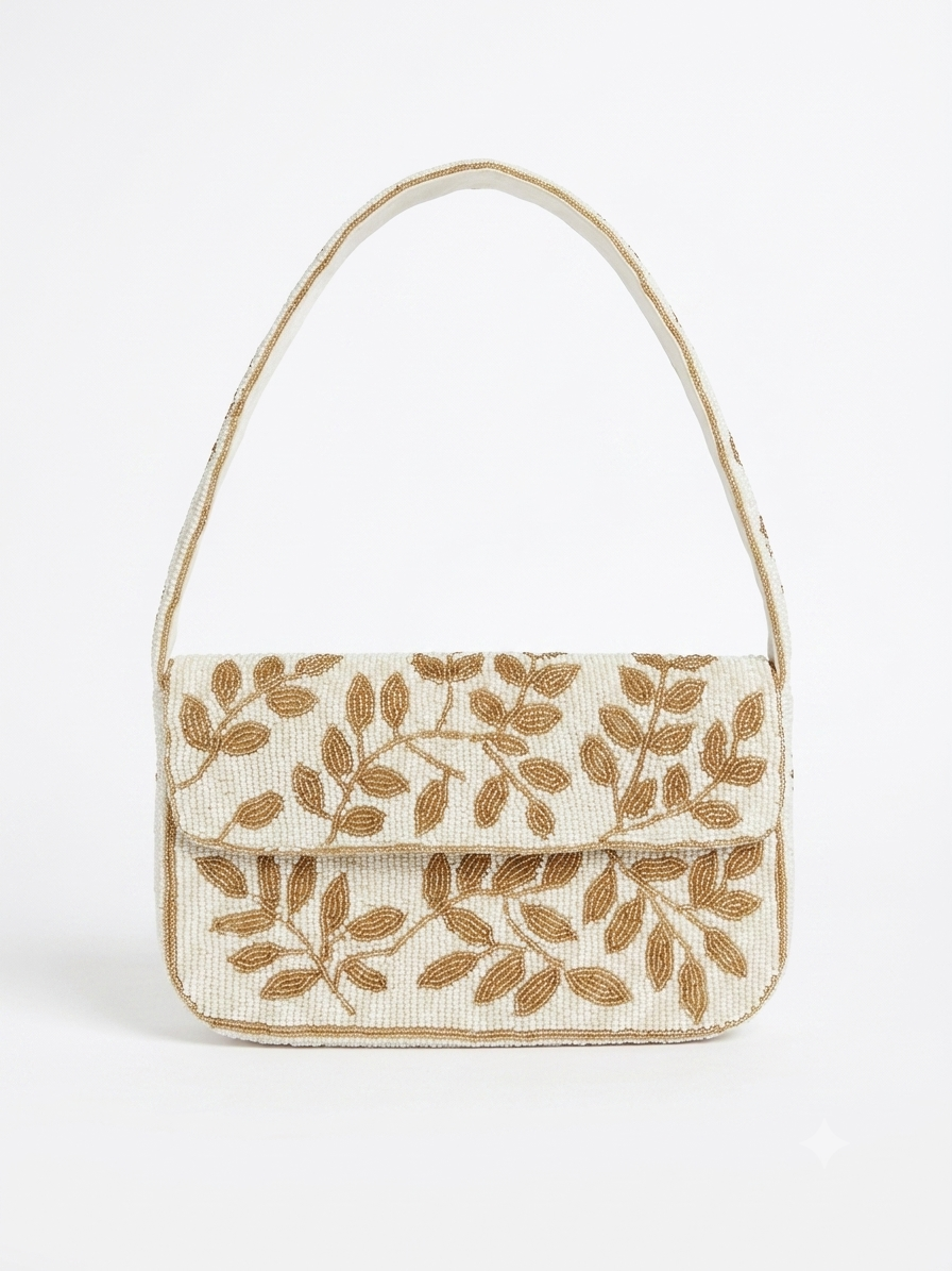 Gold Leaf Beaded Bag