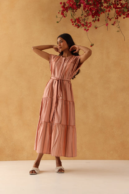 Nauheed Cyrusi’s Closet - Banera Cotton Peach Dress