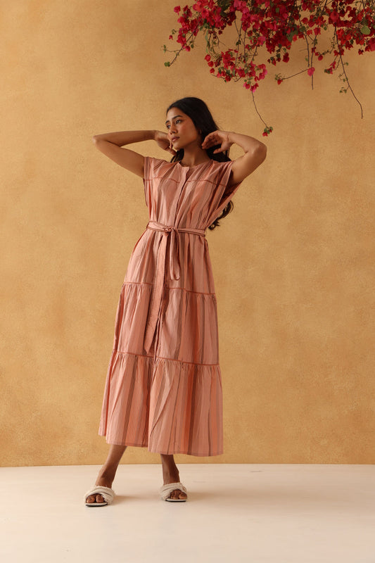 Nauheed Cyrusi’s Closet - Banera Cotton Peach Dress