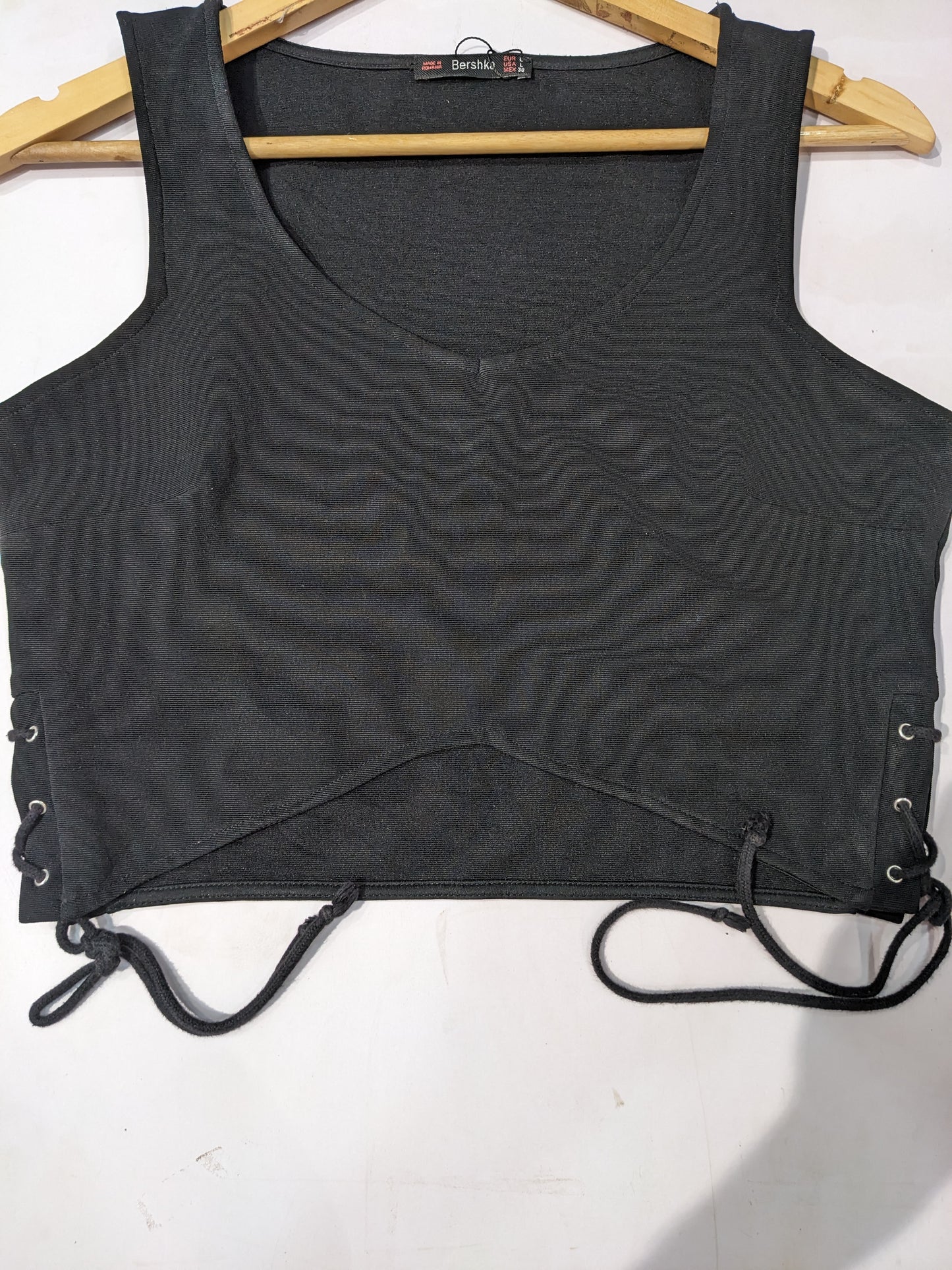 Bershka Black Top With Tie-up Detailing