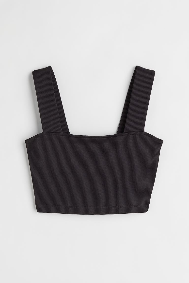 H&M Cropped Sleeveless Black Top