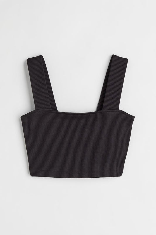 H&M Cropped Sleeveless Black Top